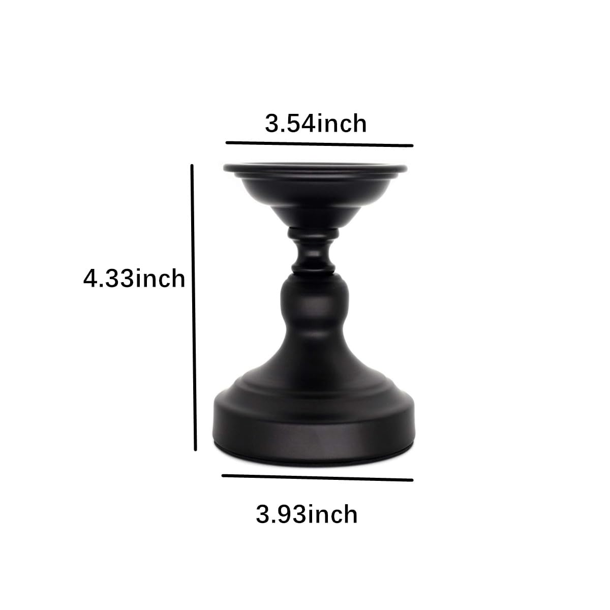 Metal Black Candle Holder for Pillar, Iron Candlestick Holder Stand for Home Coffee Decor Decorations, Table Centerpiece, Wedding Reception (2 Pack)