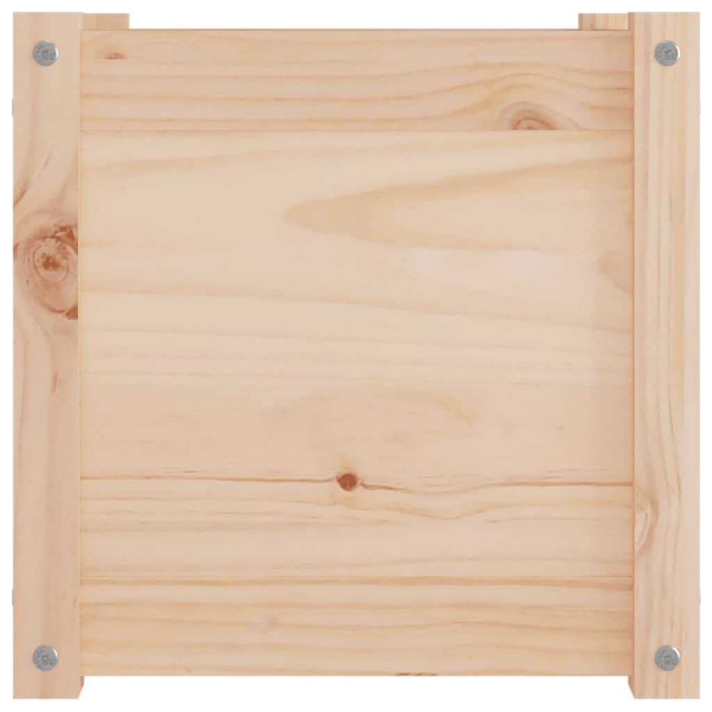 Xolmizyn Set of 2 Square Wooden Planters, 15.7-inch Solid Pine Wood Plant Boxes for Outdoor Garden, Patio, and Indoor Living Room Decor