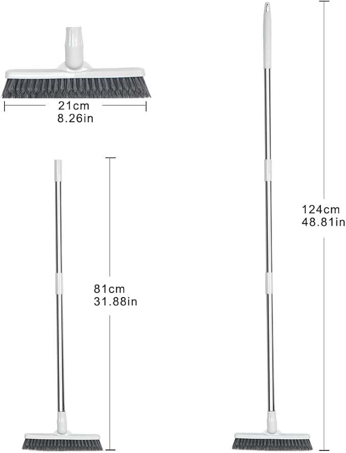 Affogato Floor Scrub Brush Bathroom Long Handle Bathtub Push Broom Shower Tile