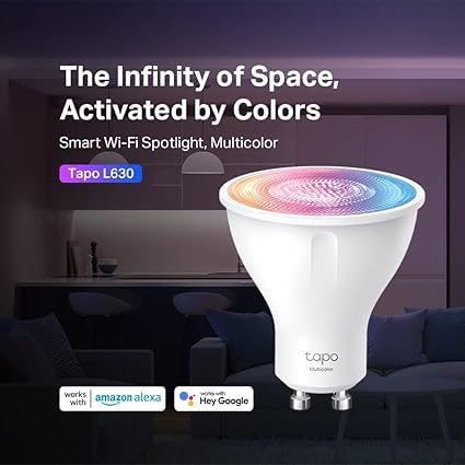 Tapo L630 (4-Pack) Smart Bulb, Alexa Light Bulb, Smart Light Bulb Spotlight, GU10 Lamp Base, 16 Million Colours, White Tunable, High Lumen & Dimmable, Remote Control, Voice Control Alexa & Google