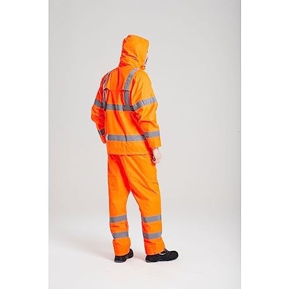 Portwest H440 Men's Lightweight Waterproof Hi-Vis Rain Jacket Orange, Large