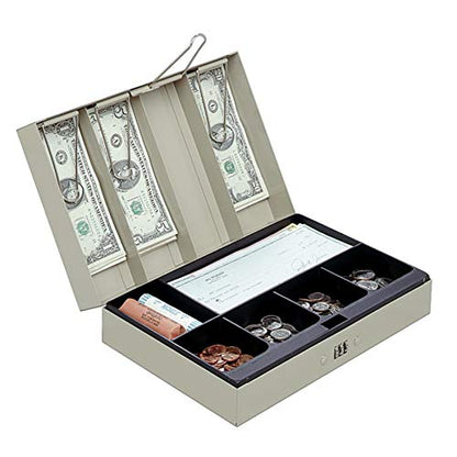 Cash Box, 3 1/8"H x 11 3/8"W x 7 5/8"D, Sand