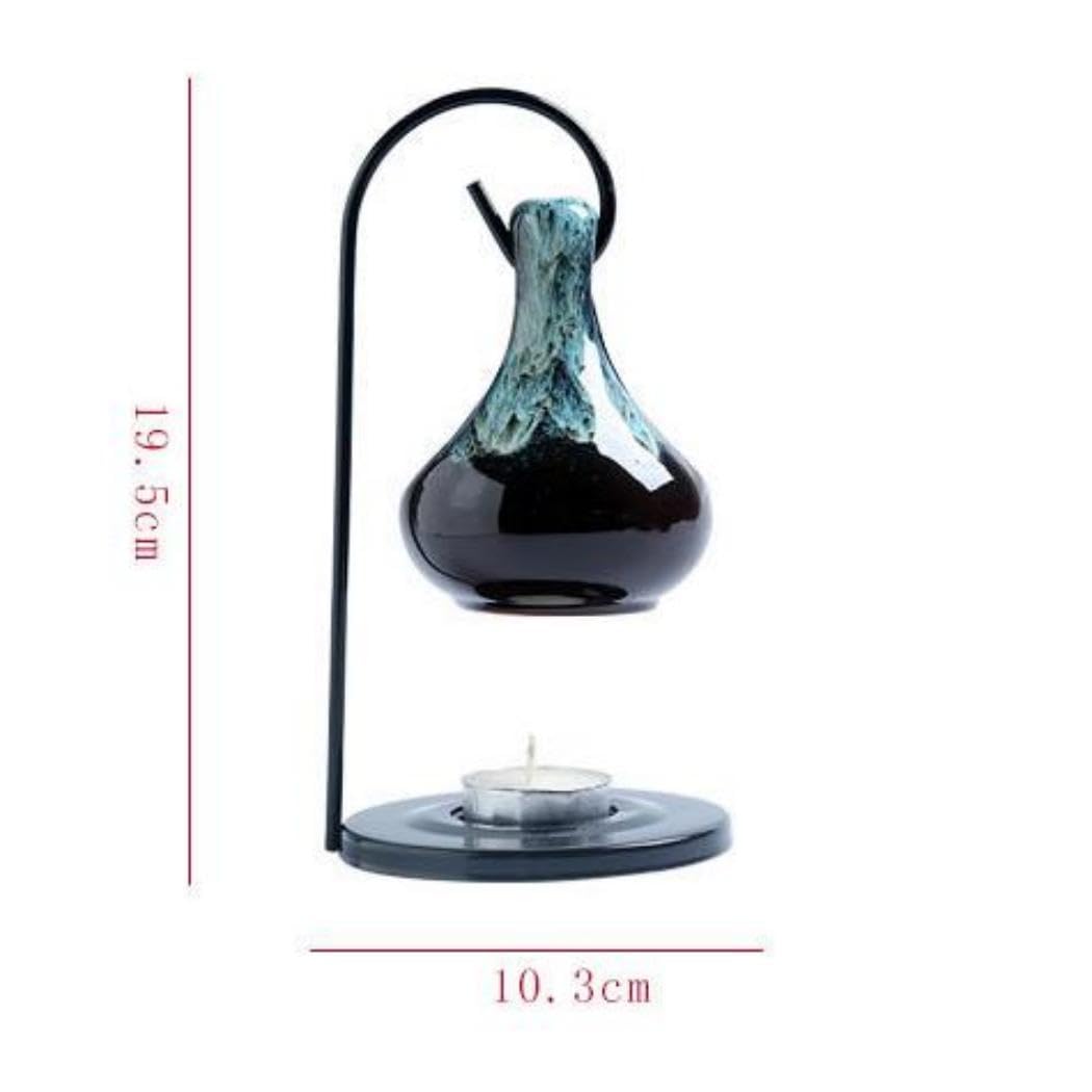 Warmself Tear Drop Essential Oil Burner Wax Melt Burners, Aromatherapy Aroma Burner Ceramic Oil Diffuser Candle Tealight Holder Home Bedroom Decor-C1