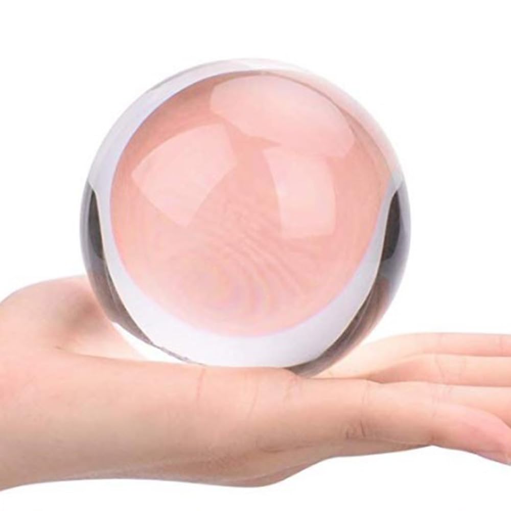 vskikris 3D Laser Engraved Crystal Ball Set, 60mm K9 Clear Crystal Sphere with Butterfly & Flower Design + Blank Ball, with Gold Stand, for Home Decor, Feng Shui, Unique Gift for Women