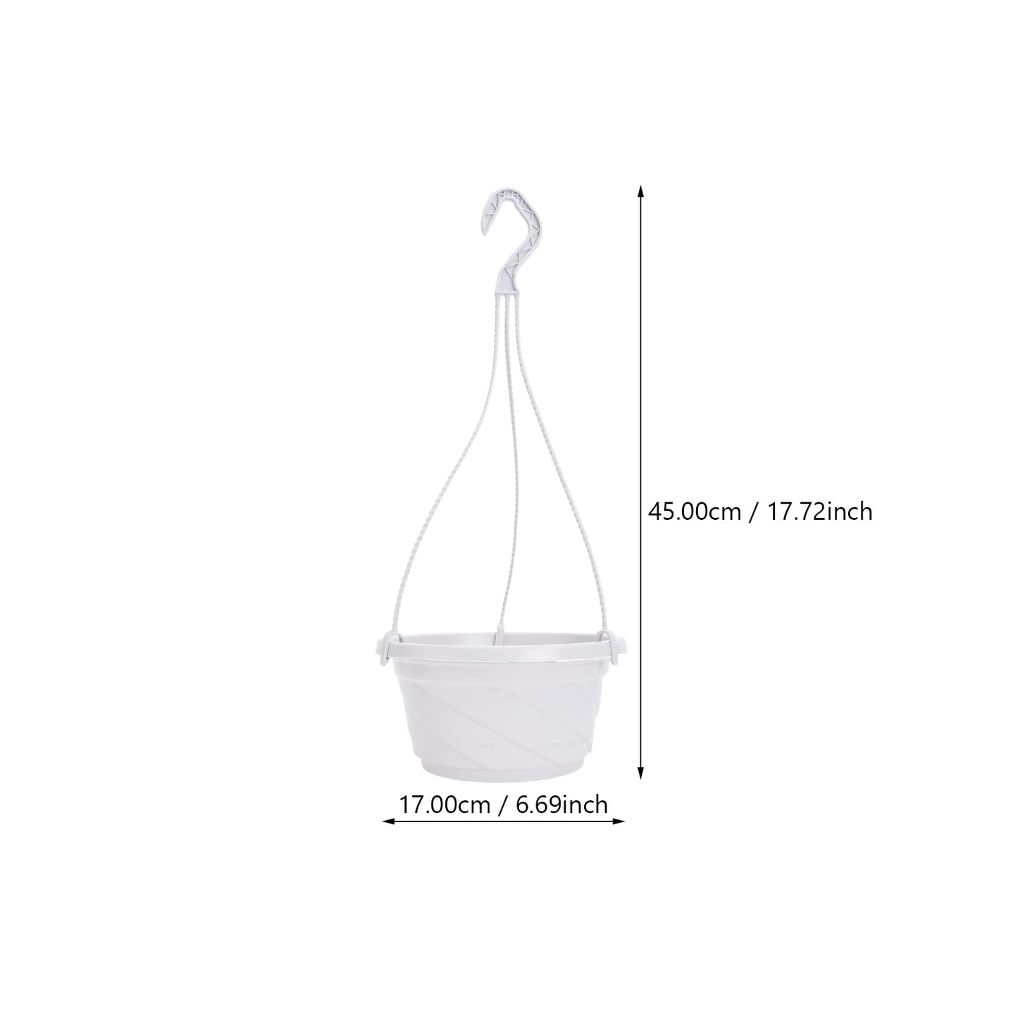DOITOOL 10 Pack Hanging Plastic Pots for Plants with Hook, Garden Flower Plant Pot Container Baskets Hanging Nursery Planter Holder for Indoor Outdoor Garden Decor (White,6.7 Inch)