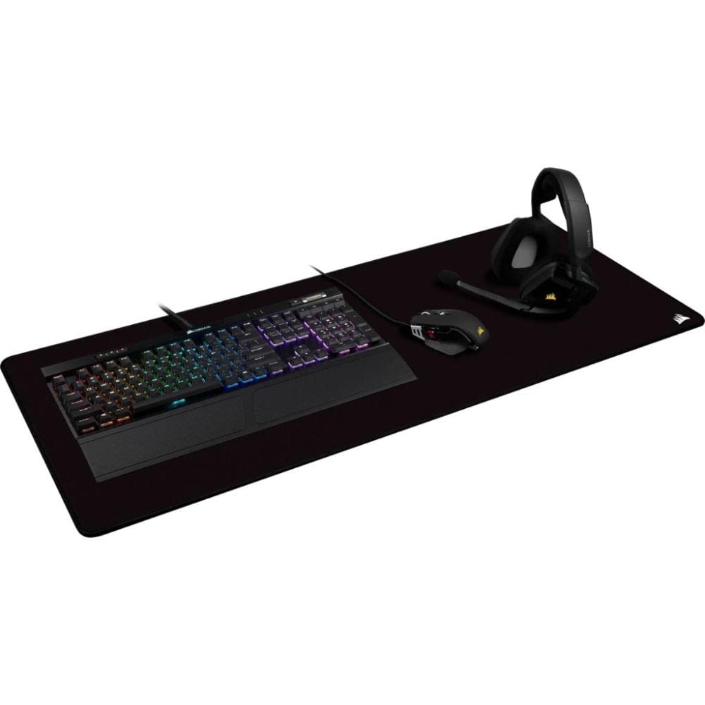 Corsair MM350 PRO Premium Spill-Proof, Stain-Resistant Cloth Gaming Mouse Pad (93 x 40 cm Surface, Micro-Weave Fabric, 4 mm Thick Plush Rubber, Durable Anti-Fray Edges) Extended XL, Black