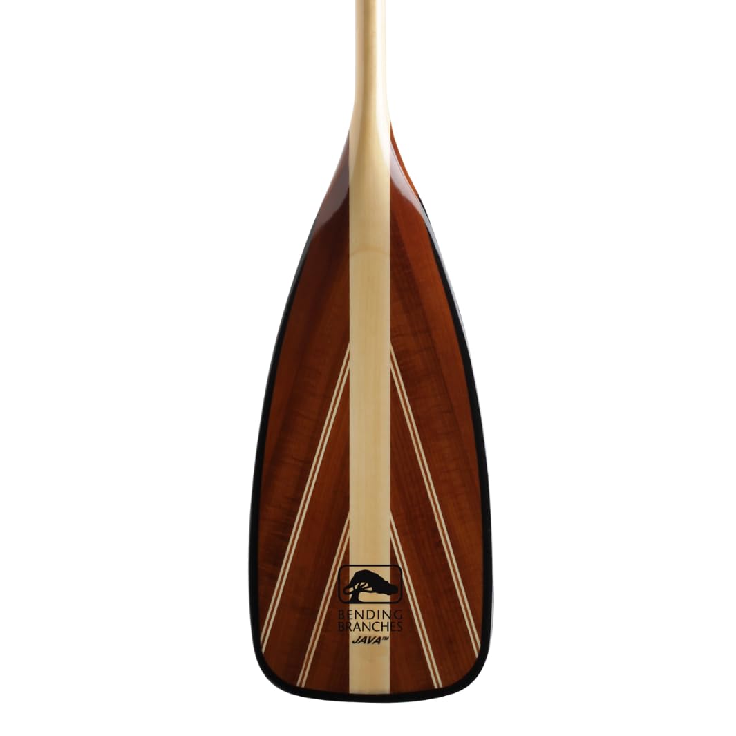 BENDING BRANCHES Java 11 Wood Canoe Paddle – 18-Laminate Basswood Shaft, Hardwood Blade with Fiberglass Wrap and Rockgard® Protection, 11° Bent Shaft, Classic Palm Grip