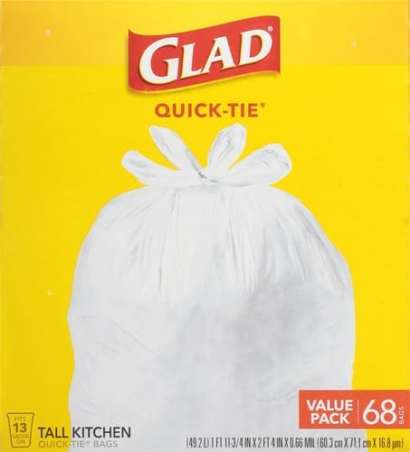 Glad Tall Kitchen Trash Bags 13 Gallon, Unscented Garbage Bags