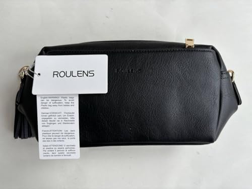 Roulens Small Crossbody Bag with 3 Zip Compartments,Vegan Leather Phone Bag for Women,Shoulder Bag with Adjustable and Removable Wide Strap