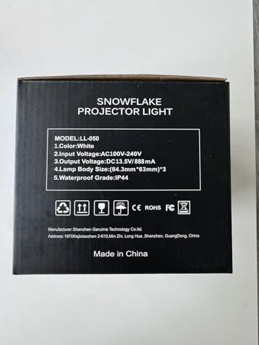 Snowflake Projector Lights Outdoor, Led Christmas Lights Outdoor, Snowfall Projection Lights Waterproof for Christmas Decorations[LL-049-03]