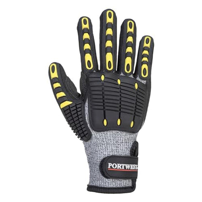 Portwest A722 Durable Anti Impact Cut Resistant Glove Grey/Black, Large