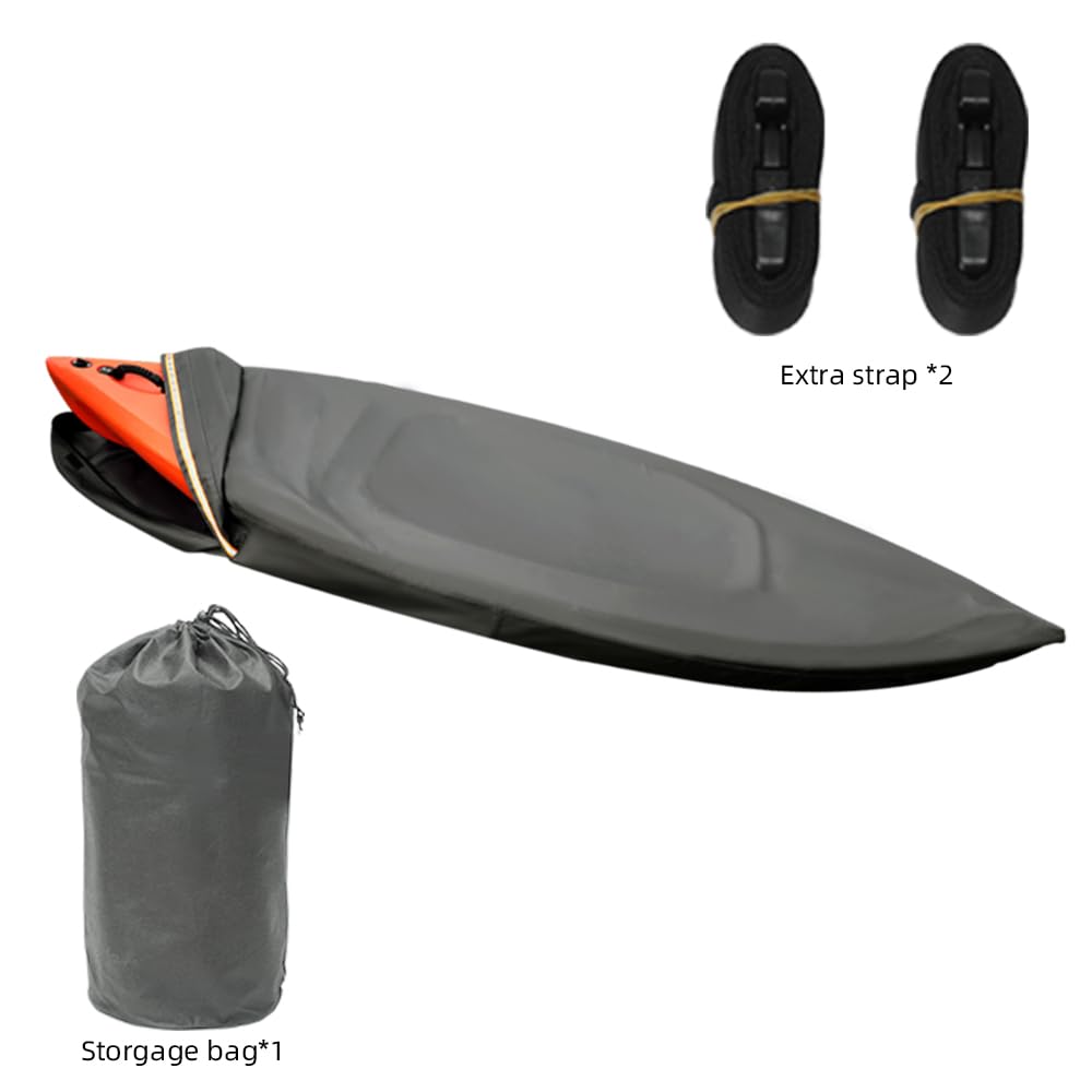 Smikodo 600D Kayak Covers for Outdoor Storage,Kayak Cover 18-20ft Canoe Covers Paddle Board Cover Fit 18-20ft, Protects Against Water,UV,Dust for Outdoor/Indoor Storage Grey