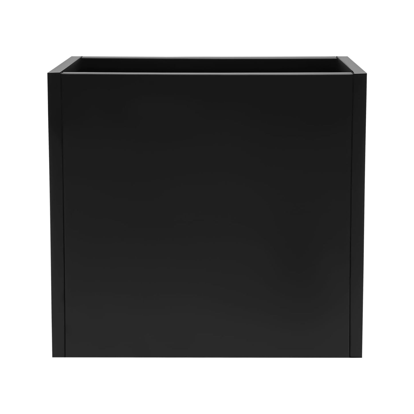 HinLIaDa Metal Planter Boxes, Tall Outdoor/Indoor Planter Box, Rectangular Large Flowerpot with Drainage Holes, Heavy Duty Steel Flower Pot for Commercial Residential, Patio, Deck, Garden, Black