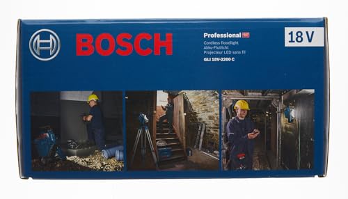 Bosch Professional 18V System Cordless LED Construction Site Floodlight GLI 18V-2200 C (max. brightness 2200 lumen, Connect Ready, without battery/charger)