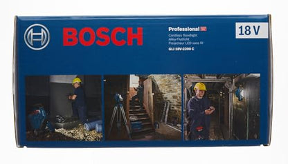Bosch Professional 18V System Cordless LED Construction Site Floodlight GLI 18V-2200 C (max. brightness 2200 lumen, Connect Ready, without battery/charger)