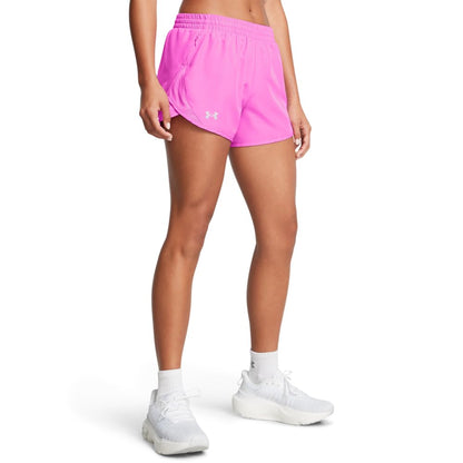 Under Armour Womens Fly by Shorts, (572) Vivid Magenta/Vivid Magenta/Reflective, Large