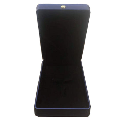 JunningGor Wedding Jewelry Set Premium Leather Box Necklace Earring Ring Display Case Storage Holder (Blue)