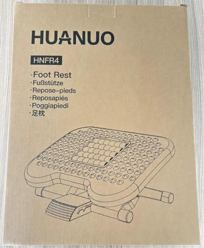 HUANUO Foot Rest, Foot Rest Under Desk with Massage Function, Adjustable Angle & 3 Different Height Positions, Non-Slip Foot Stool for Office & Home