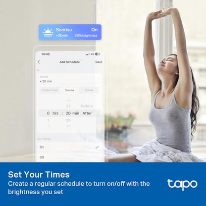 Tapo TP-Link Smart Light Bulbs - Natural Daylight, Dimmable, Compatible w/Alexa and Google Home, A60 Bulb/E27 Base, 60W Equivalent, 800LM CRI>90, 2.4GHz WiFi Only, No Hub Required, L520E(4-Pack)