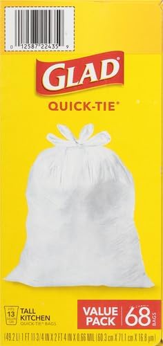 Glad Tall Kitchen Trash Bags 13 Gallon, Unscented Garbage Bags