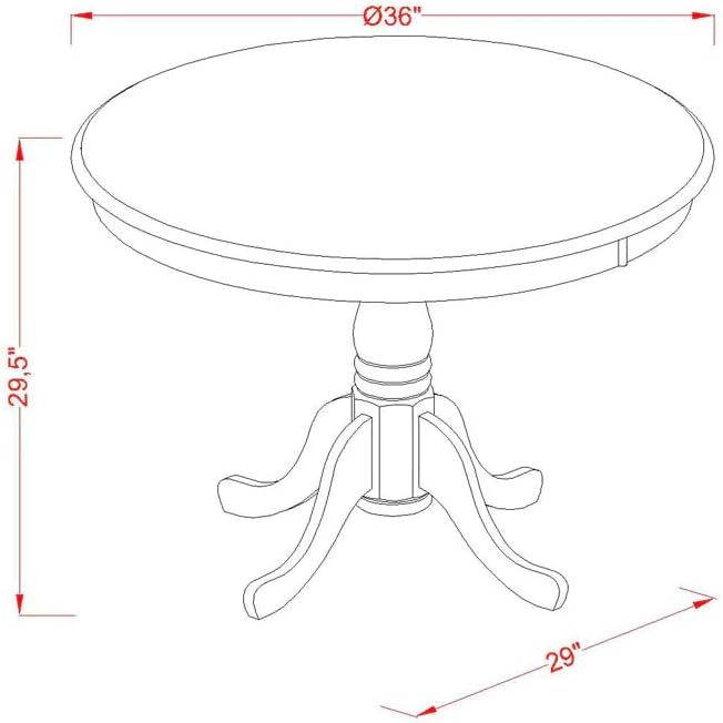 East West Furniture ANVA3-OAK-C 3 Piece Kitchen Table Set