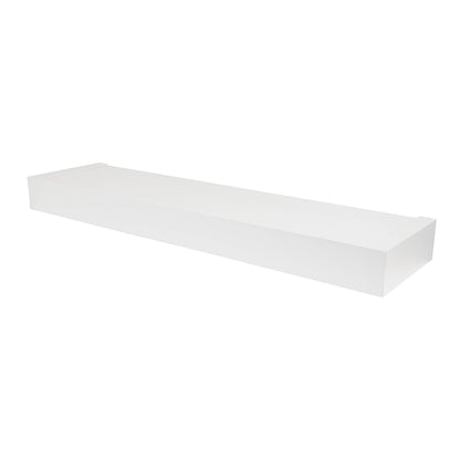 HIGH & MIGHTY Modern 24" Floating Shelf Holds up to 20 lbs, Easy Tool-Free Dry Wall Installation, Flat, White | 515657