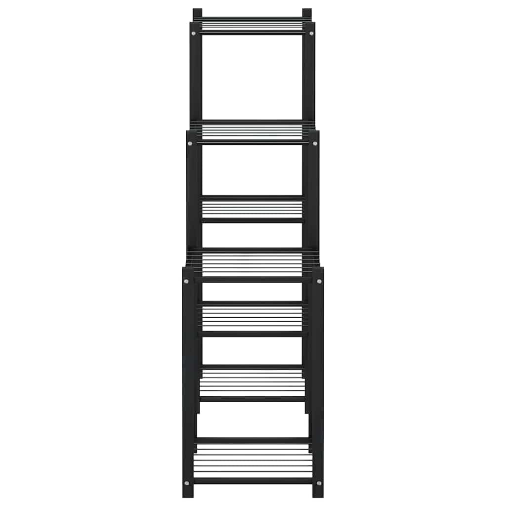 FMPGJLYH 5-Tier Metal Flower Stand, Indoor Outdoor Plant Shelf for Corner, Black Iron Display Rack for Living Room Balcony, Modern Multi-Tiered Succulent Organizer