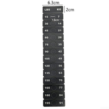Gym Weight Stack Number Stickers for Fitness Equipment PP Plastic Labels for 15-195 lbs Training Weights Clear Marking for Quick Identification
