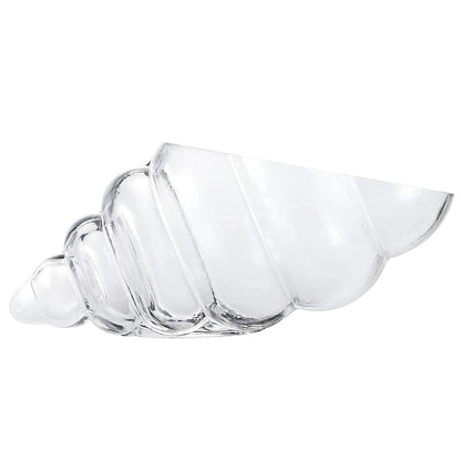 MDLUU Glass Shell Vase, 11-Inch Seashell Potpourri Holder, Large Decorative Conch Bowl for Shell Collection Display, Sea Glass, Air Plant
