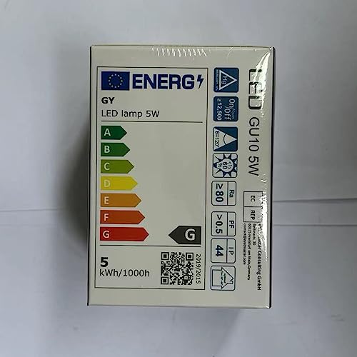 GY GU10 LED Light Sensor Lamp 6500K Cool White Bulbs, 5W 380lm Replaces 40W Bulb, Automatic On/Off, Beam Angle 120°, Not Dimmable, 2 PCS