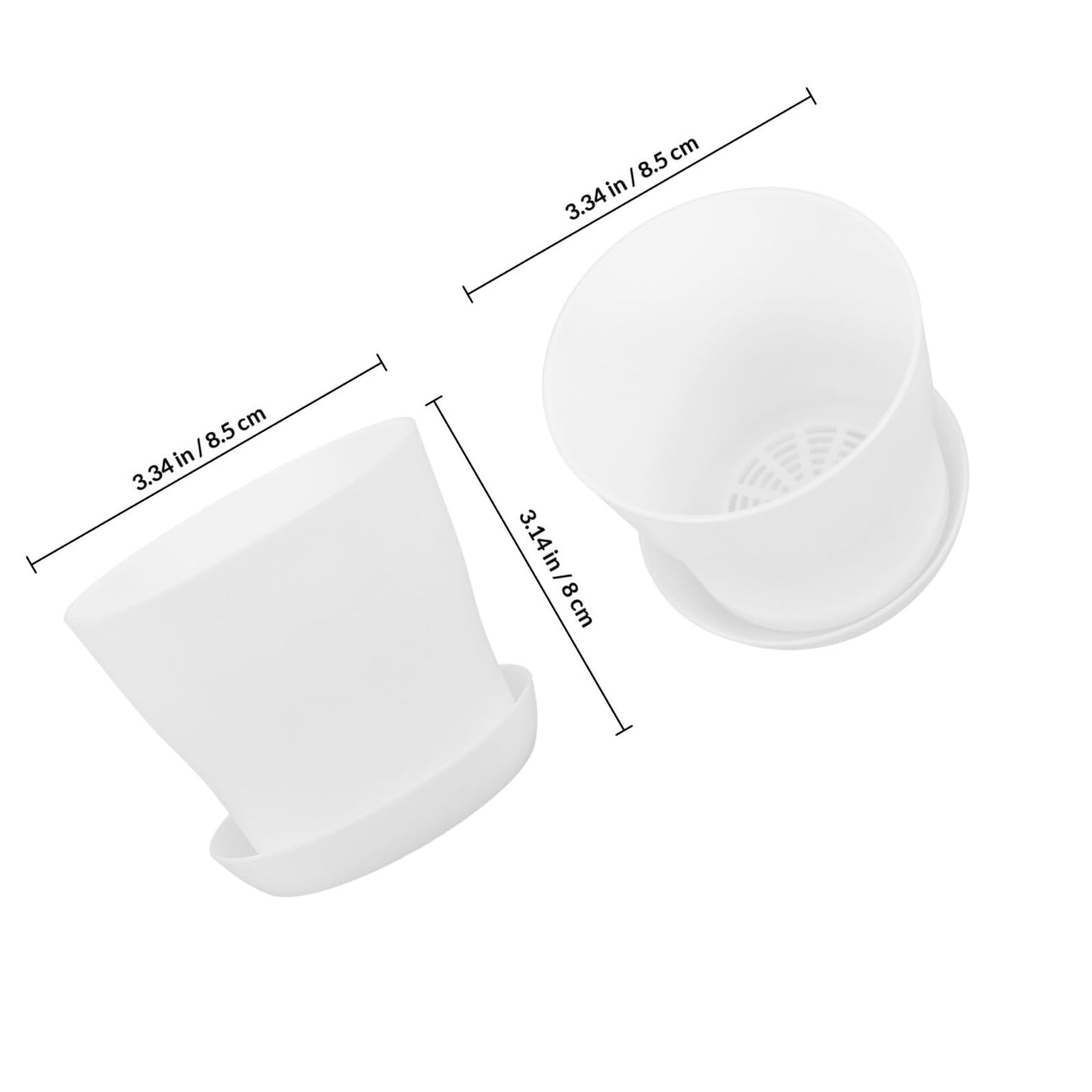 BEBEMOKO 12pcs White Small Succulent Planter Pot Set with Drainage Tray, Breathable Plastic Planting Containers for Indoor Garden and Orchid Pots