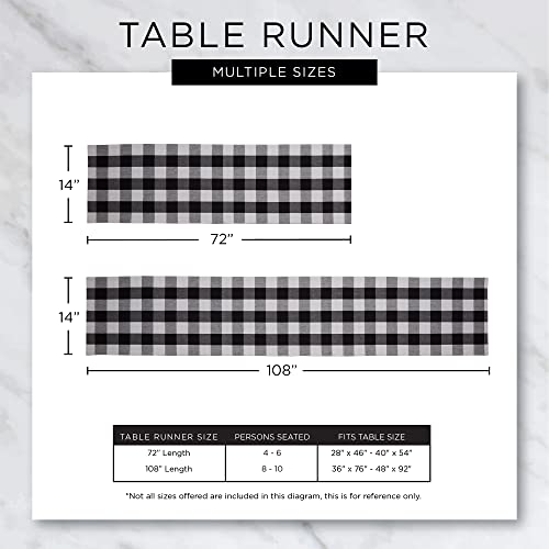 DII Orchard Plaid Collection Linen Tabletop Essentials, Table Runner, 14x72, Taupe/Red