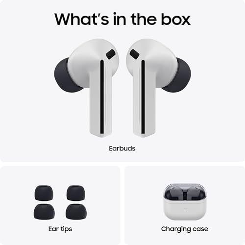SAMSUNG Galaxy Buds 3 FE (2025) True Wireless Bluetooth Earbuds, Active Noise Cancellation, Powerful Sound, Clear Calls, Long Lasting Battery, Hands Free AI, Gray [US Version, 2 Year Warranty]