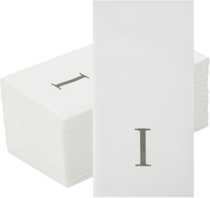 Luxenap 15.8 X 7.9 Inch Linen-Feel Guest Towels, 50 Lettered Hand Towels