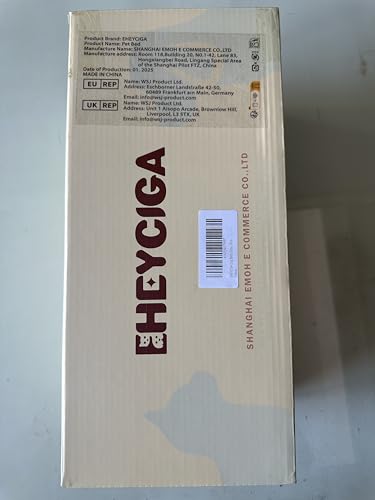 EHEYCIGA Orthopedic Dog Beds Large Mattress with Removable Washable Cover for Crate, Grey, 91x68x9cm
