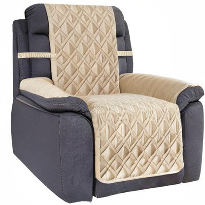 Ameritex Waterproof Nonslip Recliner Cover Stay in Place, Dog Chair Cover Furniture Protector, Ideal Recliner Slipcovers for Pets and Kids (Beige, 23")