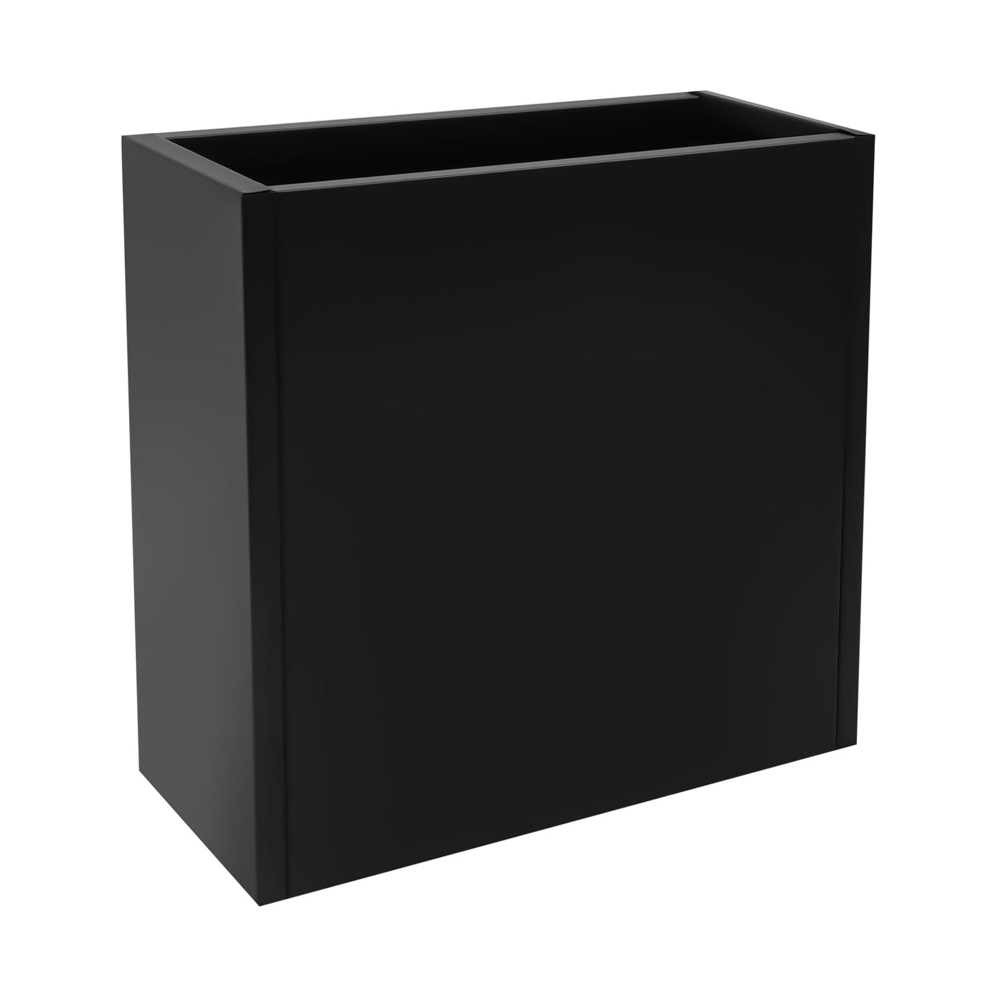 HinLIaDa Metal Planter Boxes, Tall Outdoor/Indoor Planter Box, Rectangular Large Flowerpot with Drainage Holes, Heavy Duty Steel Flower Pot for Commercial Residential, Patio, Deck, Garden, Black
