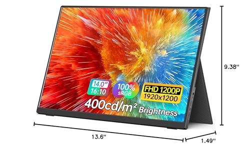 MNN Portable Monitor 15.6inch FHD 1080P USB C HDMI Gaming Ultra-Slim IPS Display w/Smart Cover & Speakers,HDR Plug&Play, External Monitor for Laptop PC Phone Mac (15.6'' 1080P)