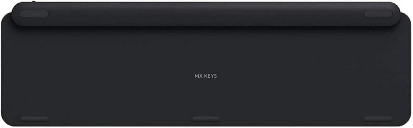 Logitech MX Keys Advanced Wireless Illuminated Keyboard, Tactile Responsive Typing, Backlighting, Bluetooth, USB-C, Apple macOS, Microsoft Windows, Linux, iOS, Android, Metal Build (Black)