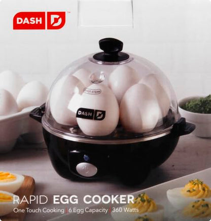 DASH Rapid Egg Cooker: 6 Egg Capacity Electric Egg Cooker for Hard Boiled Eggs, Poached Eggs, Scrambled Eggs, or Omelets with Auto Shut Off Feature - Aqua, 5.5 Inch (DEC005AQ)