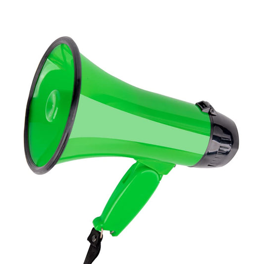 Sugar home Portable Megaphone 20 Watt Power Megaphone Speaker Bullhorn Voice and Siren/Alarm Modes with Volume Control and Strap (Green)