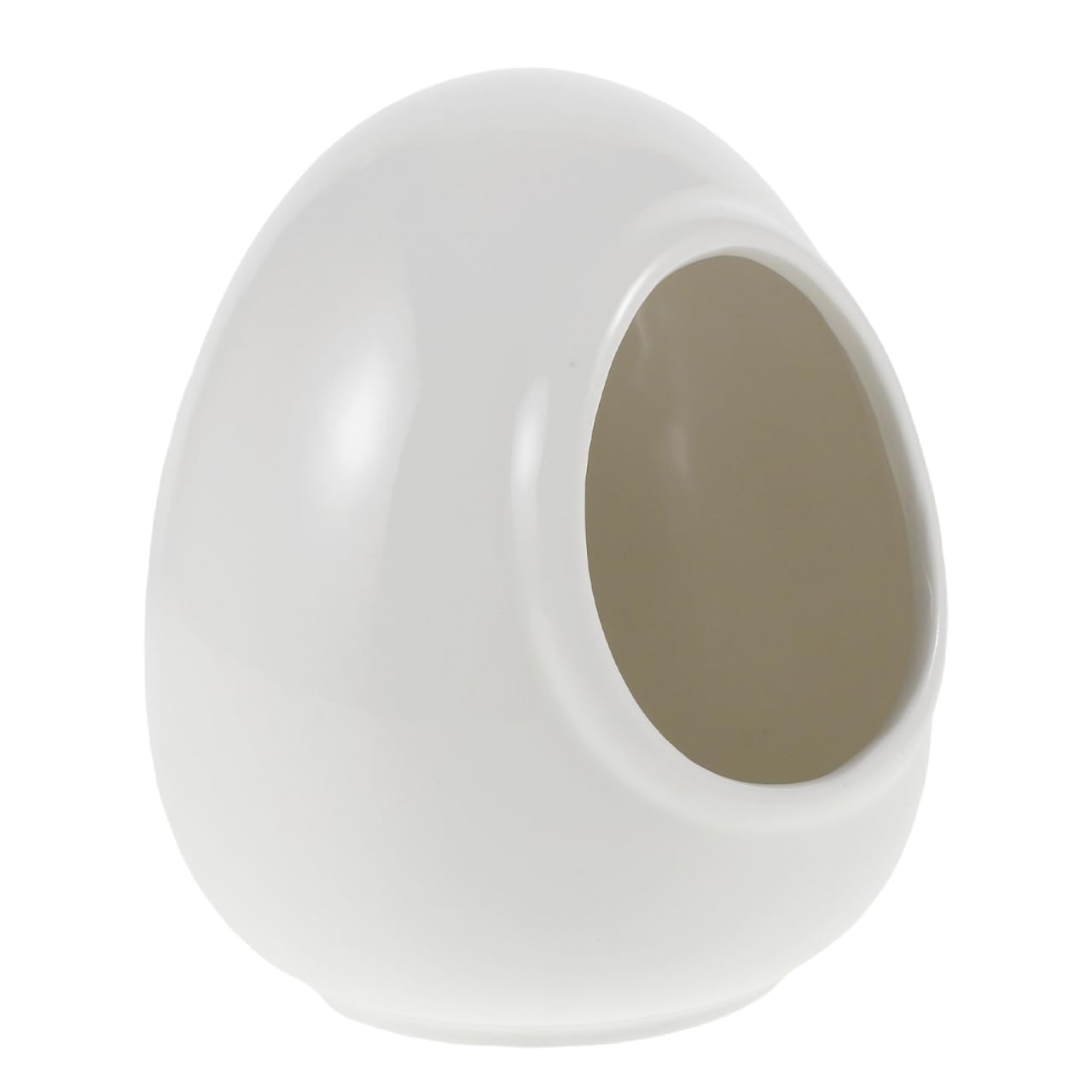 MAGICLULU Salt Pig, 1pc Egg Shaped Salt Cellar Crock, Ceramic Countertop Spices Storage Container, White Condiment Jar For Kitchen, Restaurant Hot Pot Seasoning Server, Chili Oil Sugar Bowl