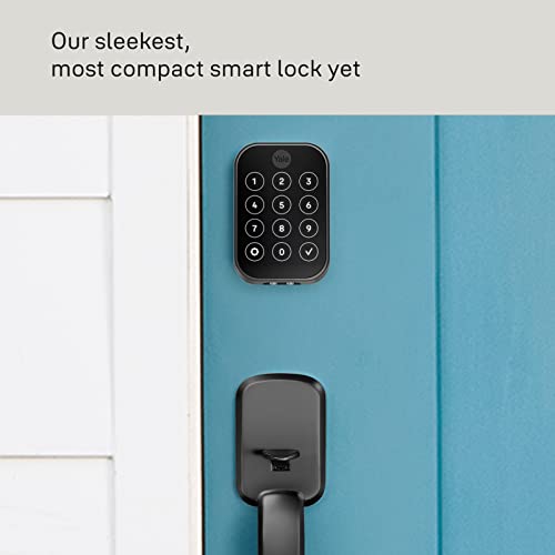 Yale Security Assure Lock 2 Deadbolt, Black Suede Keyed Smart Entry Door Lock with Wi-Fi Connected Keypad for Code Entry and Remote Access, YRD410-WF1-BSP