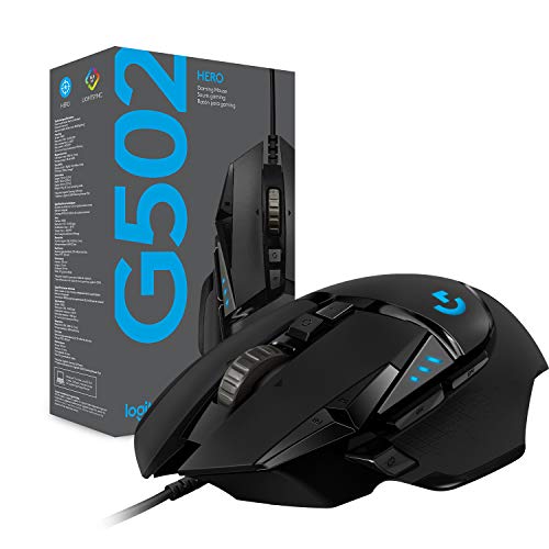 Logitech G502 Lightspeed Wireless Gaming Mouse with Hero 25K Sensor, PowerPlay Compatible, Tunable Weights and Lightsync RGB - Black