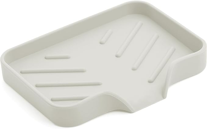 Sponge Holder with Drain Spout, Silicone Sponge Tray