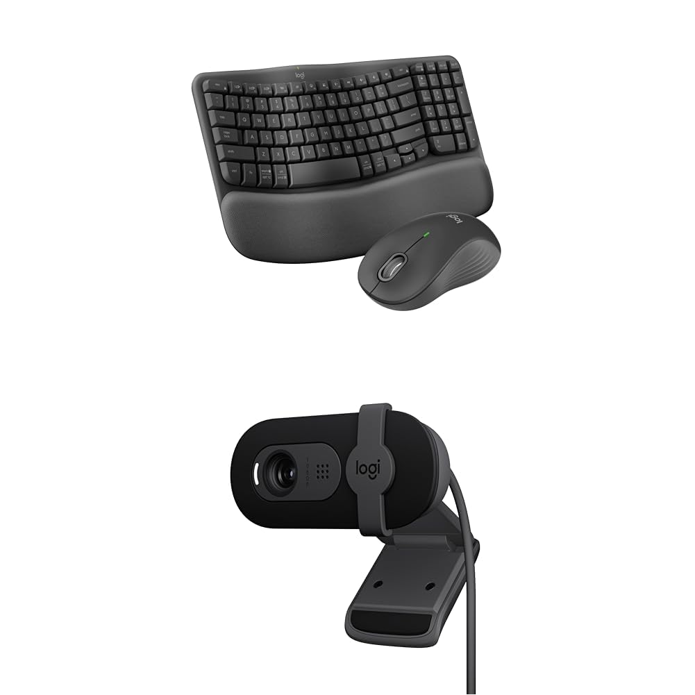 Logitech Wave Keys Wireless Ergonomic Keyboard with Cushioned Palm Rest, Comfortable Natural Typing, Easy-Switch, Bluetooth, Logi Bolt Receiver, for Multi-OS, Windows/Mac - Rose