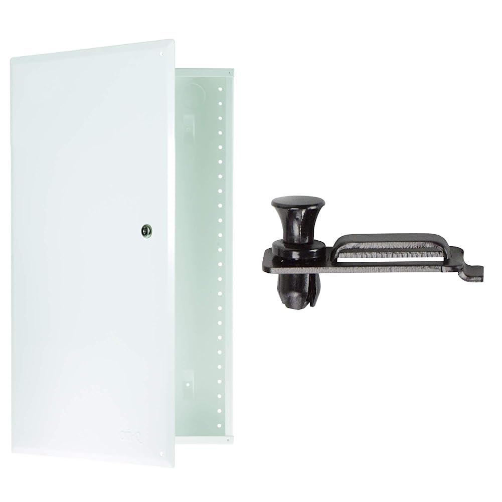 Legrand - OnQ Structured Media Enclosure with Hinged Door, 42 Inch Metal Media Box, EN4250 & Legrand - OnQ Cable Management Clips, No Tools to Install Wall Cable Management, AC103520, 20 Pack