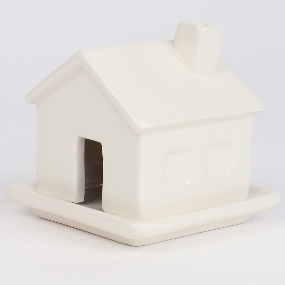 Gift Republic Charming Ceramic House Incense Burner with Smoke-Chimney | Aromatherapy Decor with 3 Sandalwood Cones & Resting Dish | Ideal Housewarming Gift