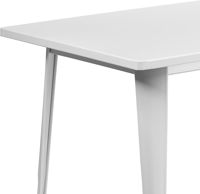 Flash Furniture Charis Commercial Grade 31.5" x 63" Rectangular White Metal