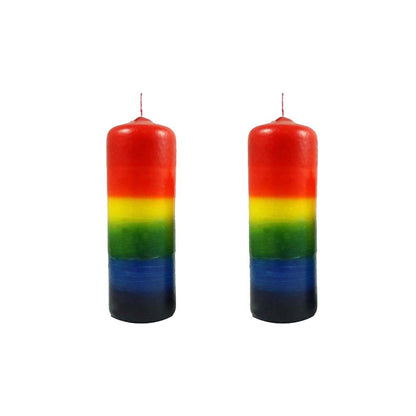 Candlestock Handmade Dripless Rainbow Pillar Candle Sets - 2 Inch and 3 Inch Diameter Pillar Candles (2x4 Pair)